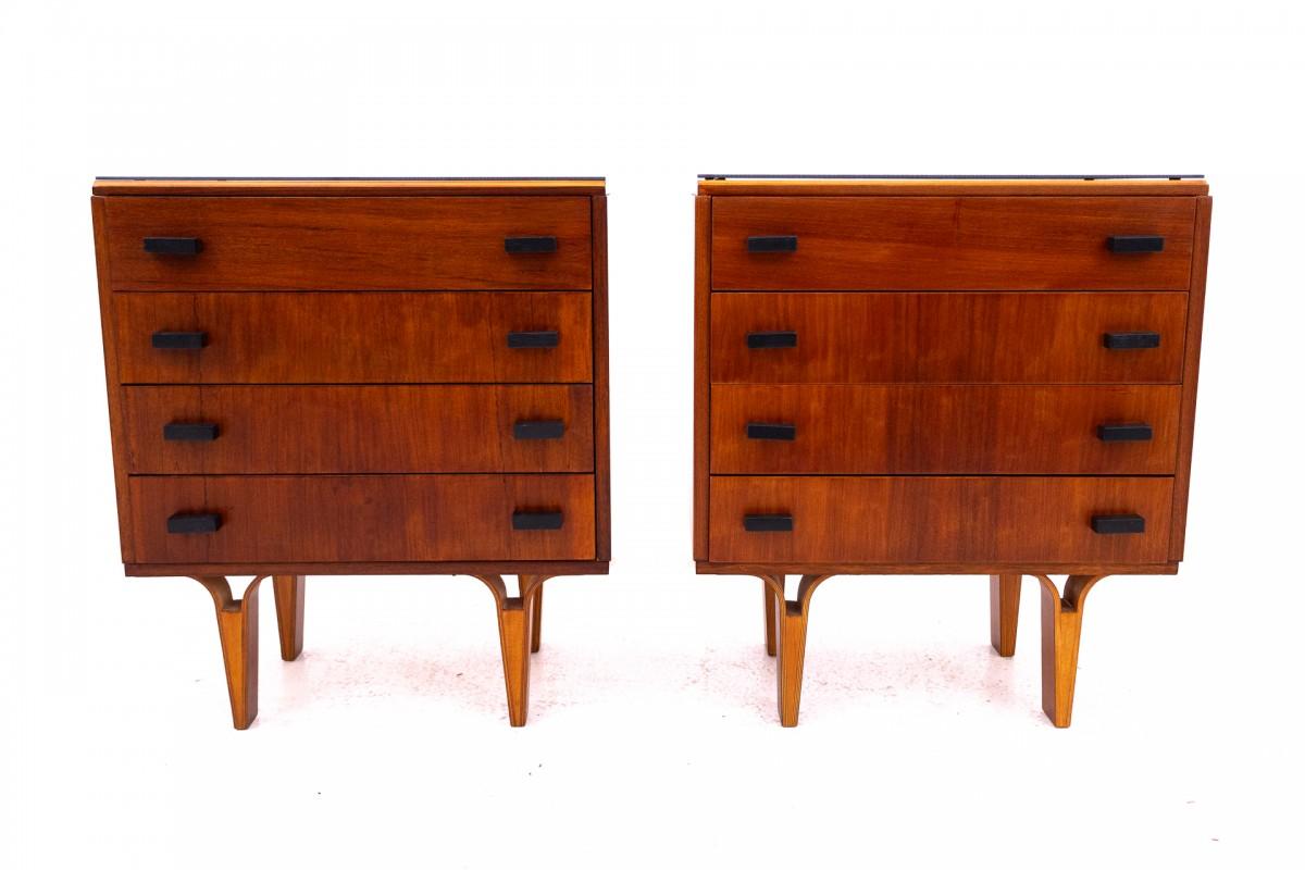 Coppia di comodini, Cecoslovacchia, anni '70, design di Frantisek Mezulanik. In condizioni buone in vendita a Chorzów, PL
