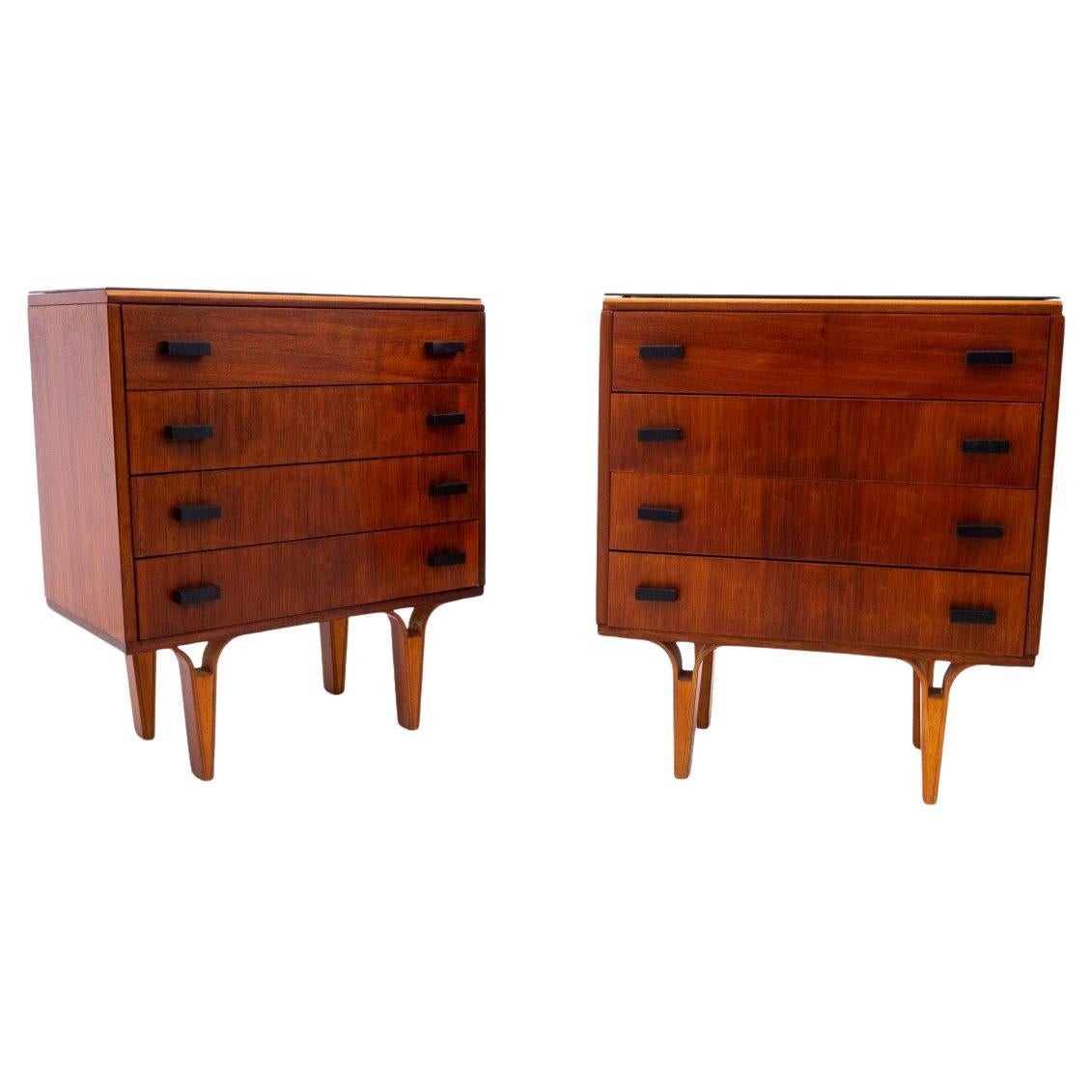 Coppia di comodini, Cecoslovacchia, anni '70, design di Frantisek Mezulanik. in vendita