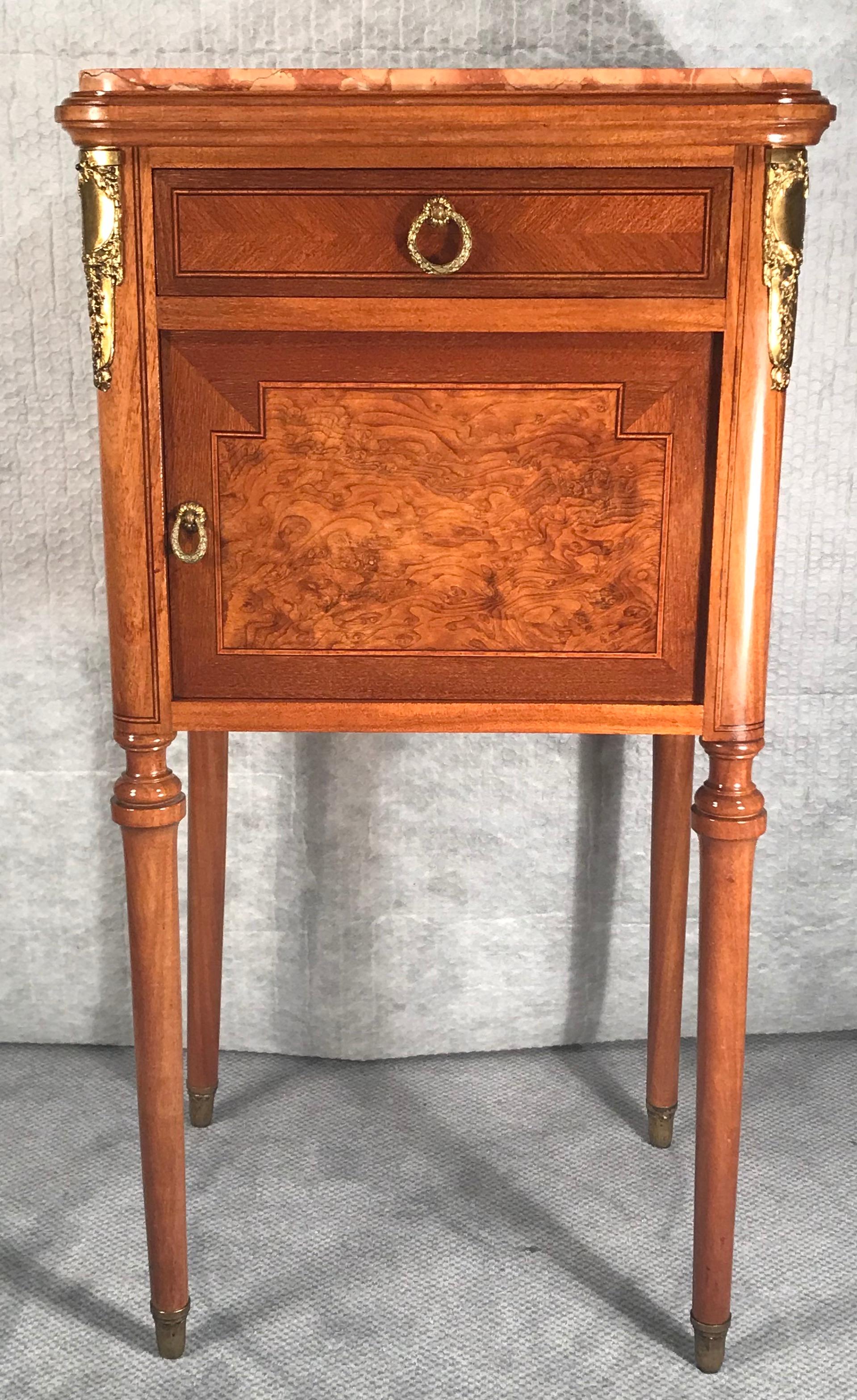 French Pair of Nightstands, Early Art Nouveau Style, France, 19th century