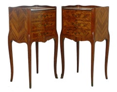 Pair of Nightstands French Bedside Tables Early 20th Century Louis Commodes