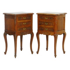Pair of Nightstands French Side Cabinets Bedside Tables, 20th Century