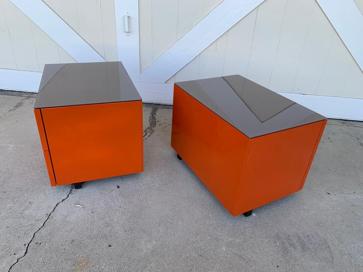 orange lacquer side table