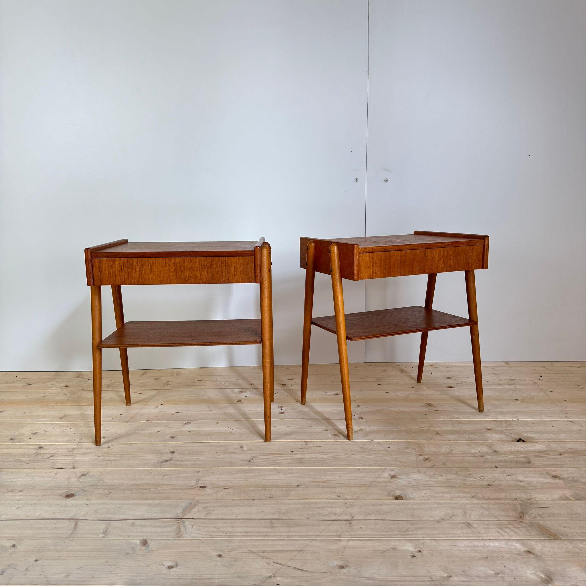 Danish Pair of nightstands in teak, Denmark 1960 in vendita