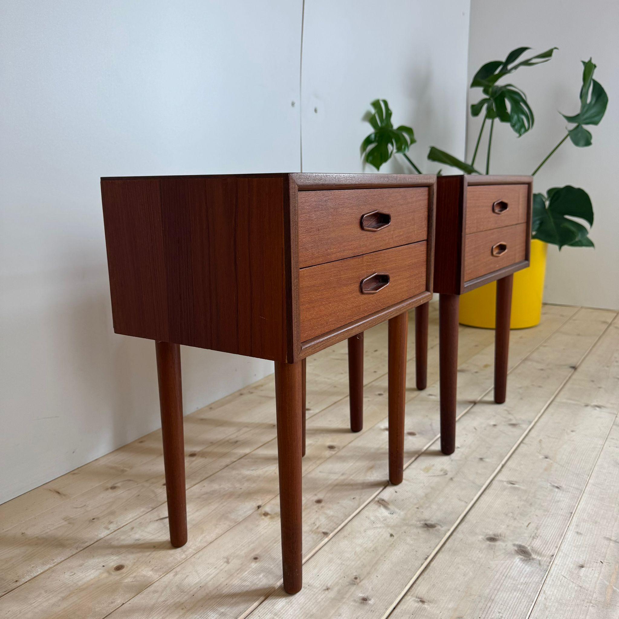 Danish Pair of nightstands in teak, Denmark 1960 For Sale