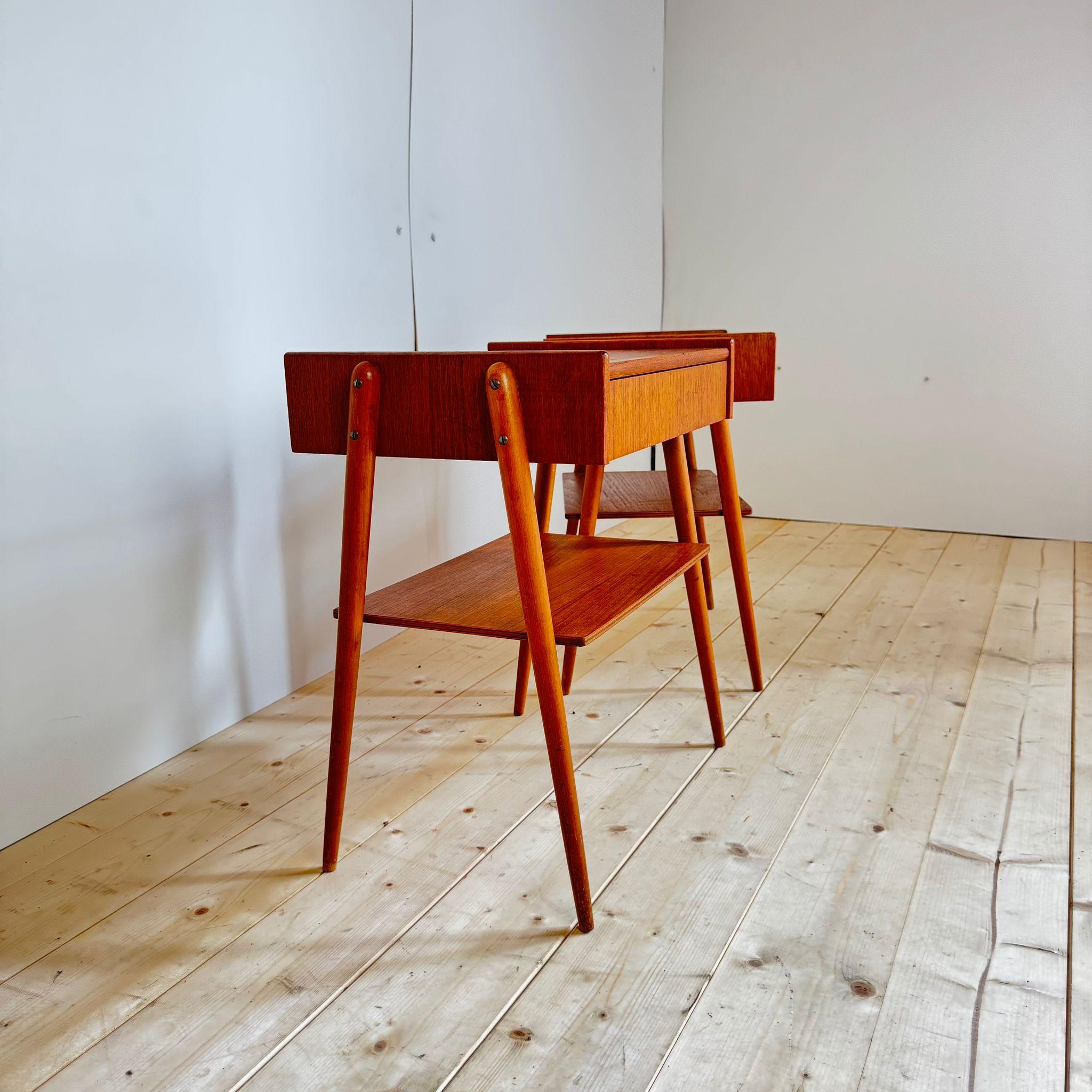Mid-20th Century Pair of nightstands in teak, Denmark 1960 in vendita
