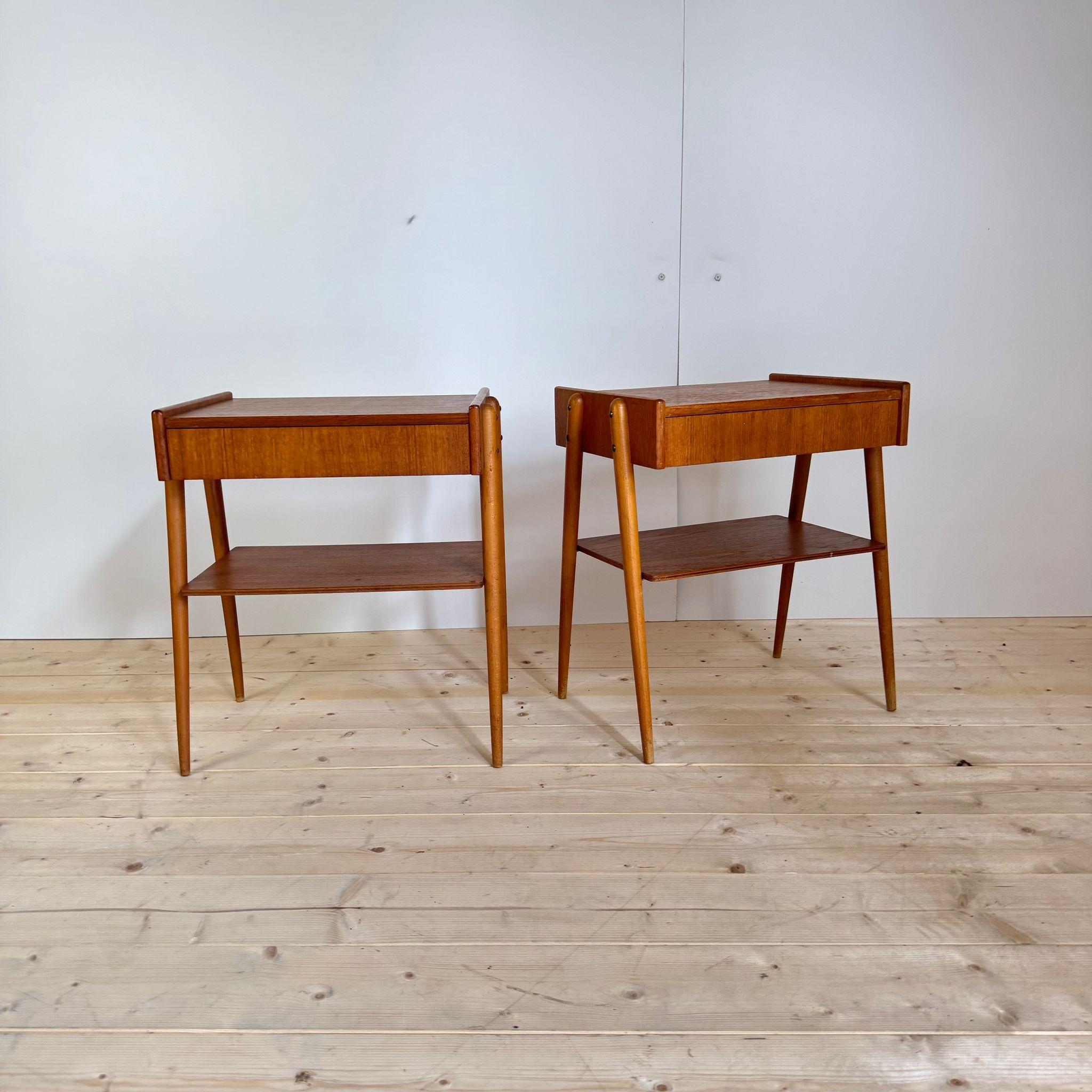 Teak Pair of nightstands in teak, Denmark 1960 in vendita