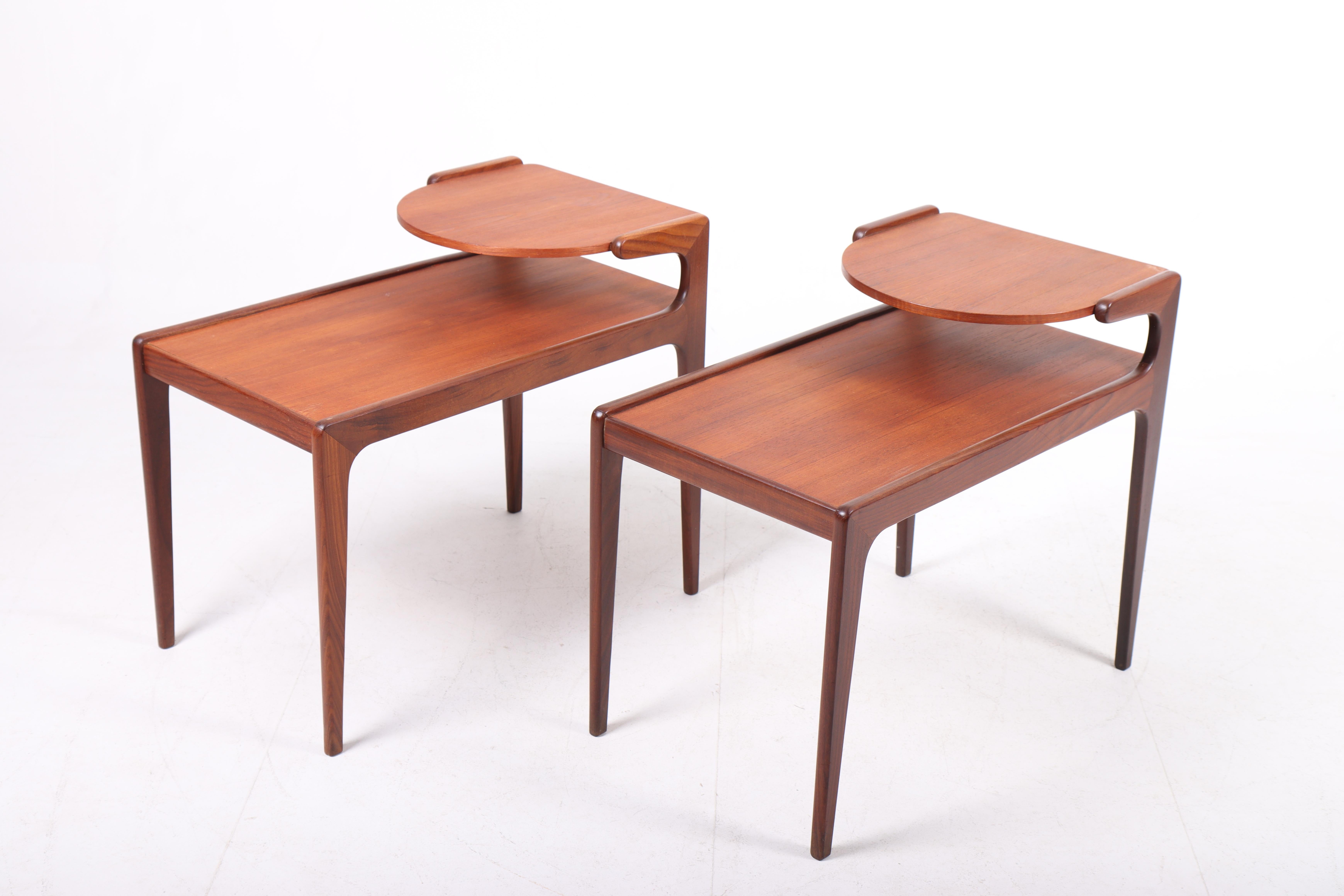 Pair of nightstands in teak. Designed and made in Denmark in the 1960s. Great original condition.
 