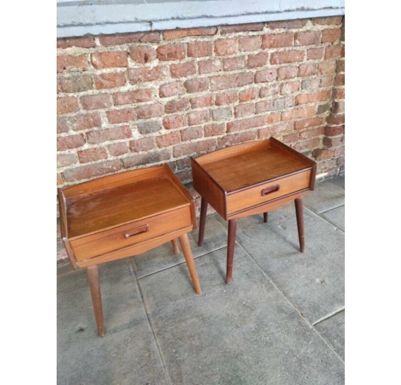Danish Pair of Nightstands in Teak Wood, Denmark, 1960