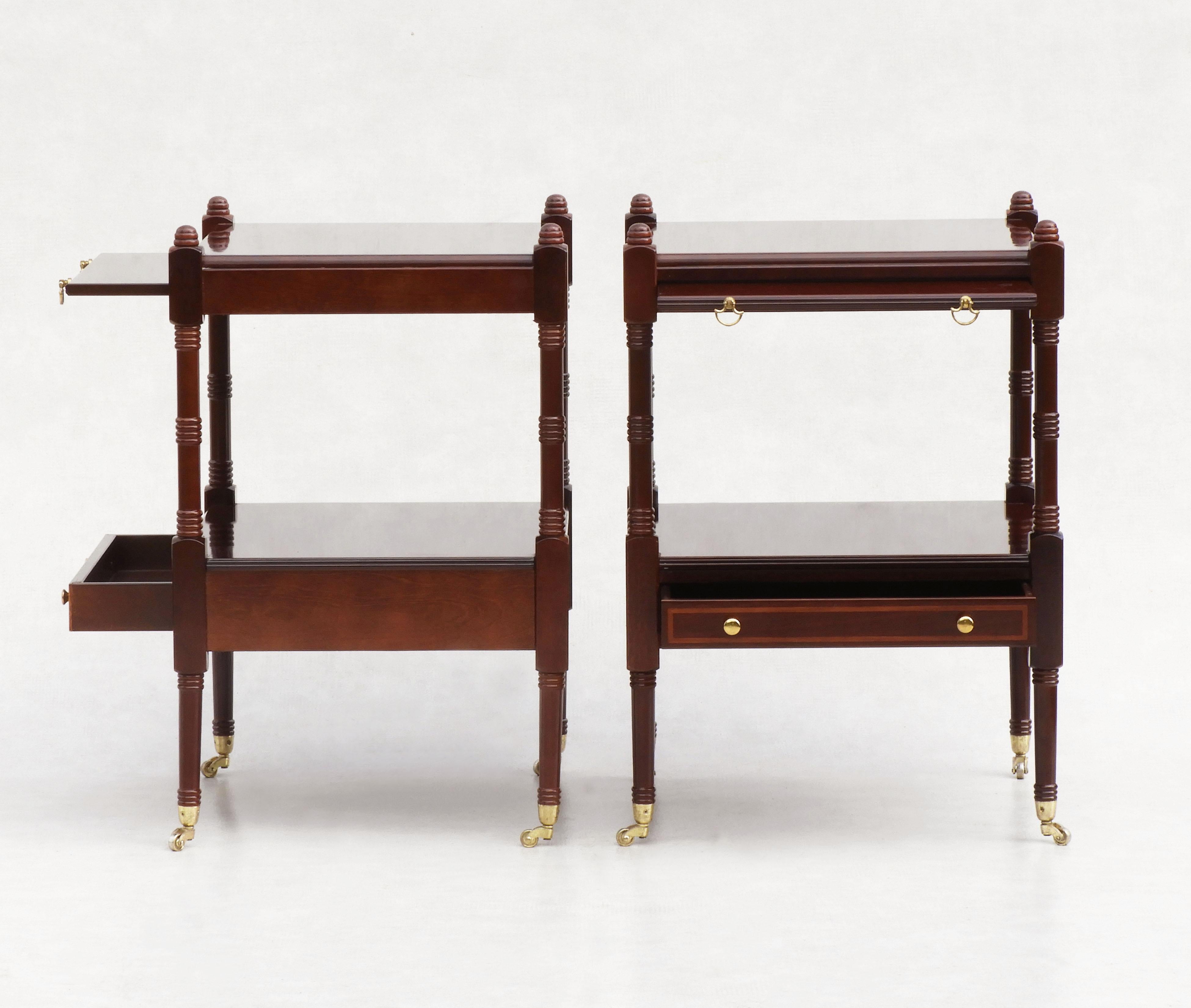 American Pair of Nightstands or Sofa End Tables, c1980s 