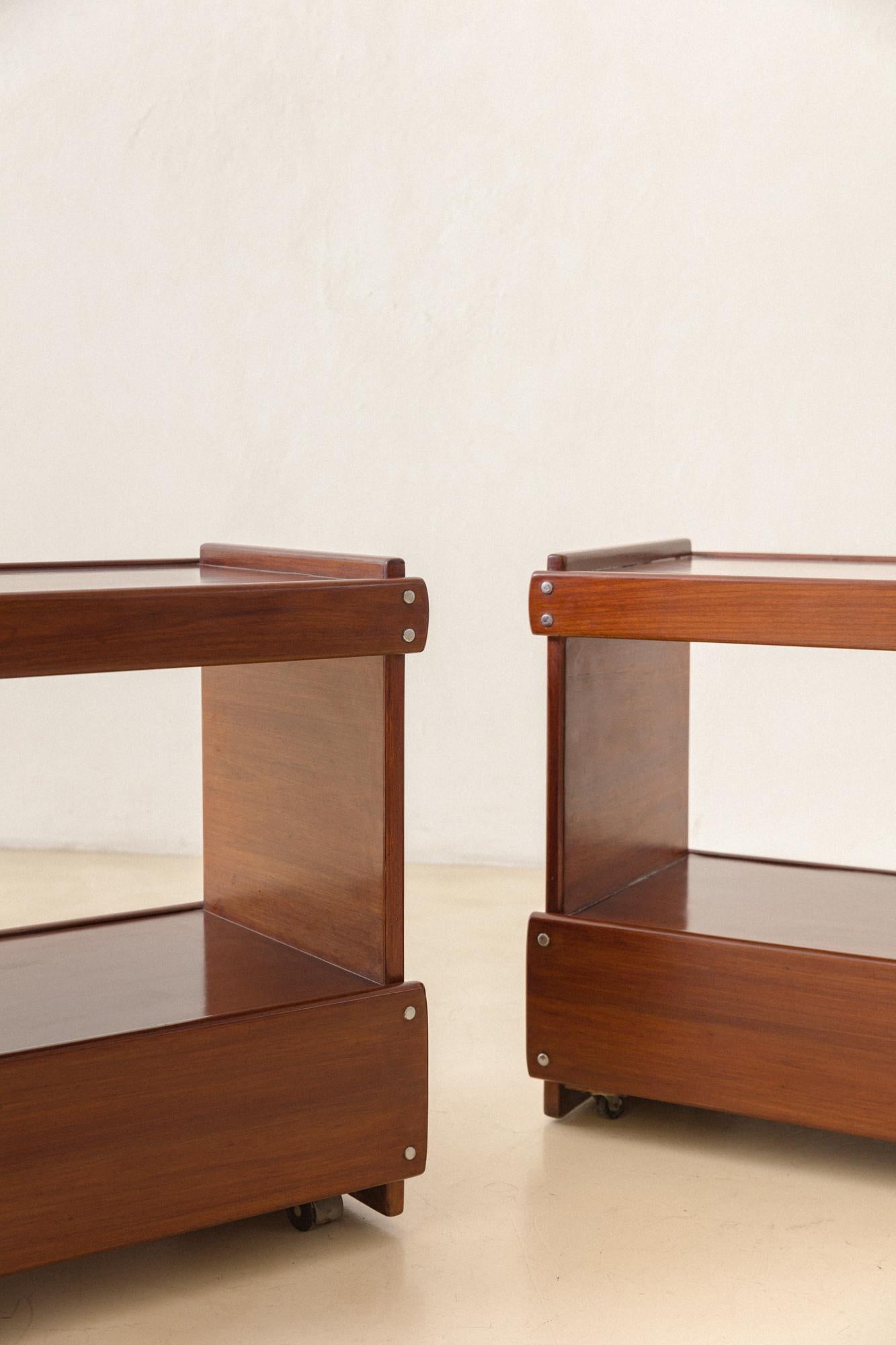 Mid-20th Century Pair of Nightstands, Sergio Rodrigues, 1960s, Brazilian Design For Sale