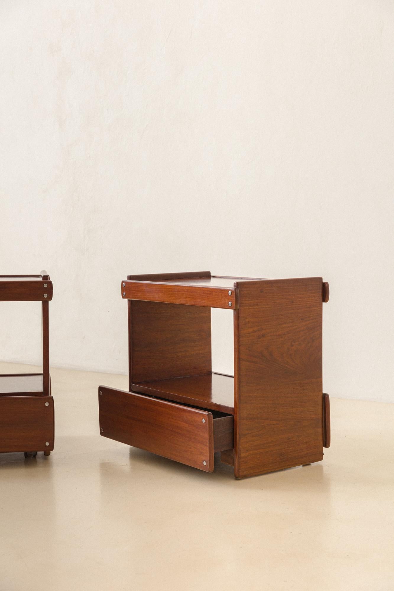 Pair of Nightstands, Sergio Rodrigues, 1960s, Brazilian Design For Sale 2