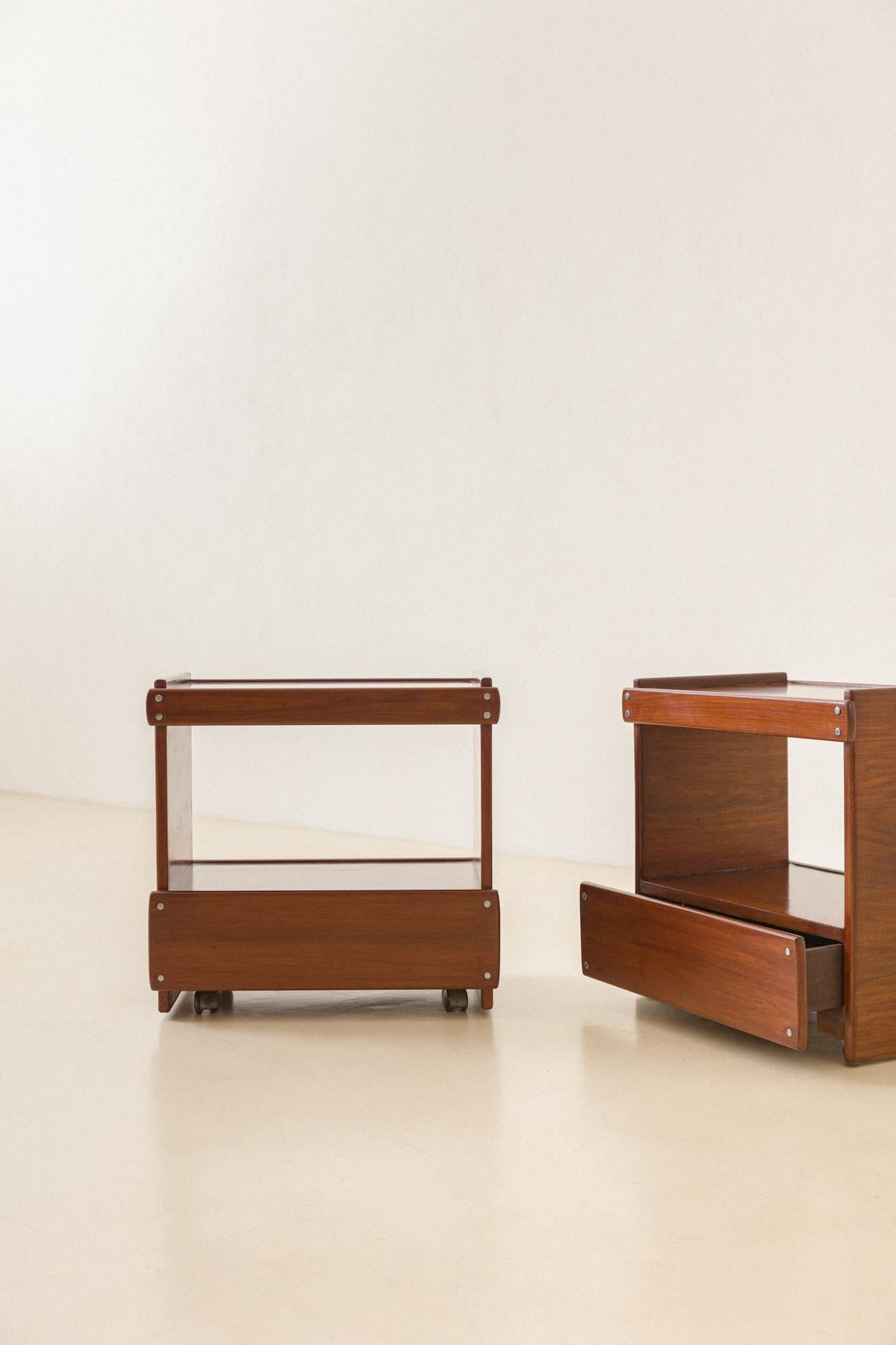 Pair of Nightstands, Sergio Rodrigues, 1960s, Brazilian Design For Sale 3
