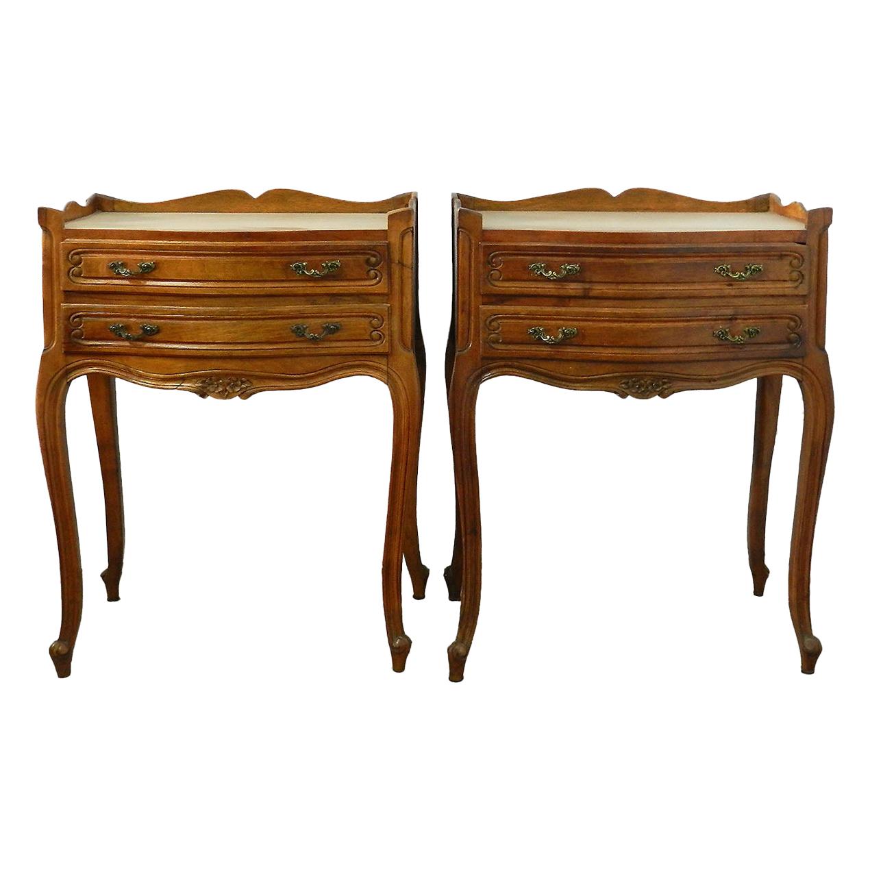 Pair of Nightstands Side Cabinets French Bedside Tables Louis Revival