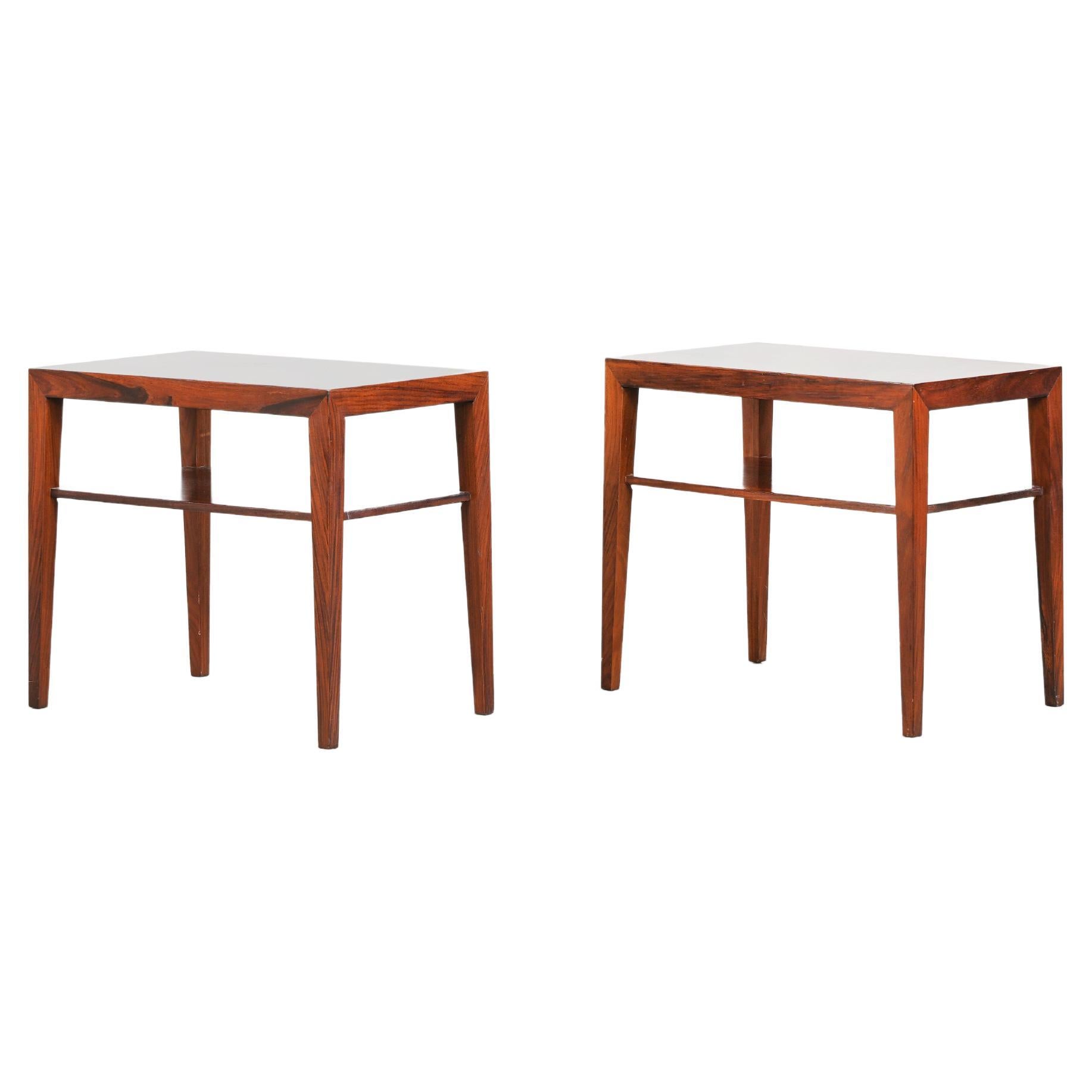Pair of Nightstands Side Tables by Severin Hansen for Haslev, Denmark 1950ies For Sale
