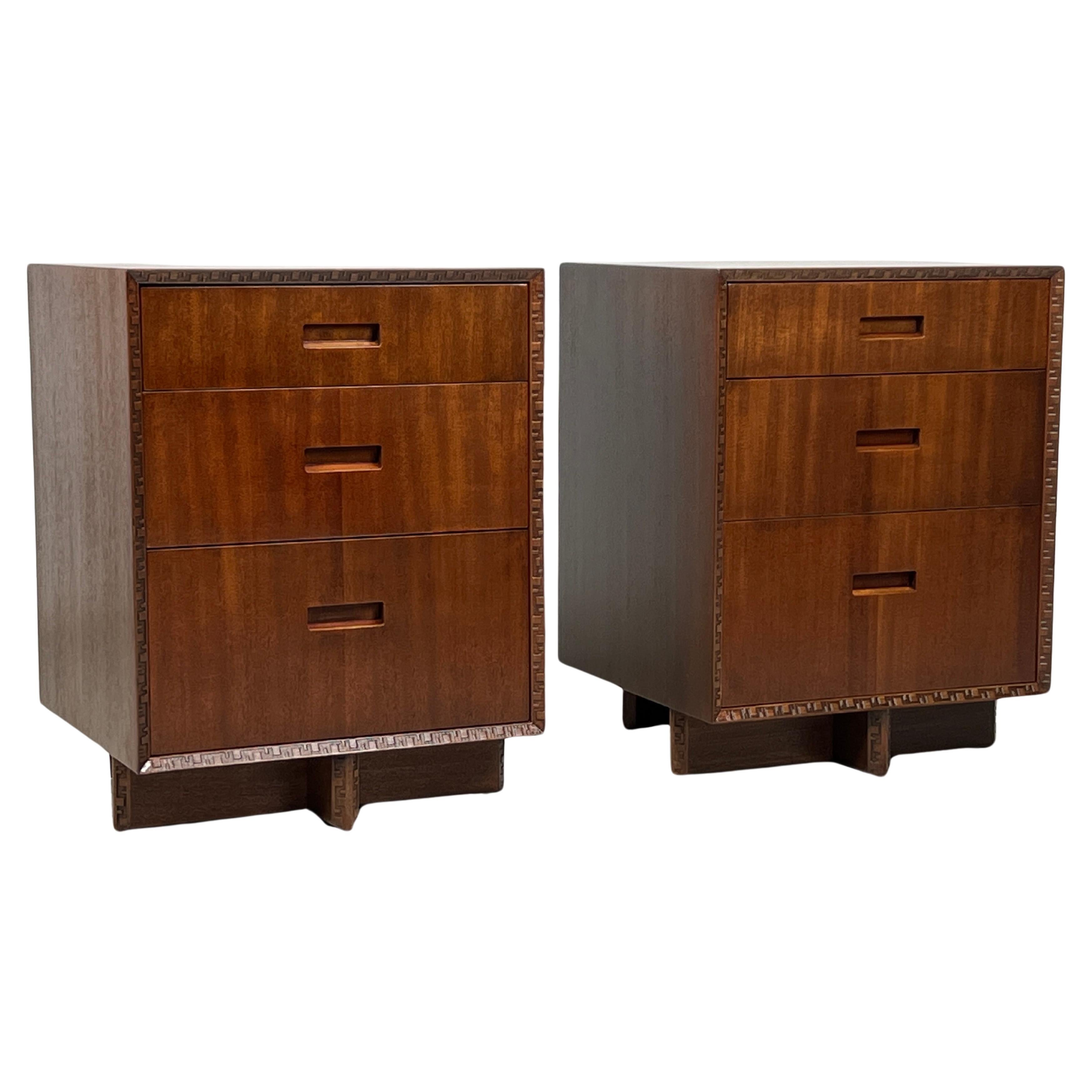 Pair of Nightstands / Small Cabinets by Frank Lloyd Wright for Henredon  For Sale