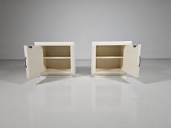 Ein Paar Nachttische mit Messingplatten von Luciano Frigerio für Desio, 1970er Jahre