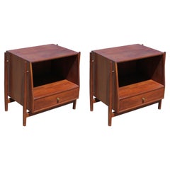 Pair of Nightstands with Legs in Walnut by Kipp Stewart for Drexel Declaration