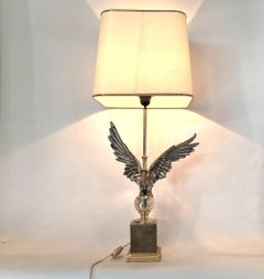 Pair of nikkel Eagle table lamps by Loevsky and Loevsky, 1970s