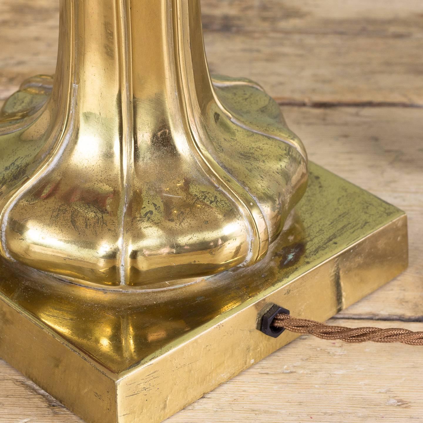 British Pair of Nineteenth Century Brass Table Lamps