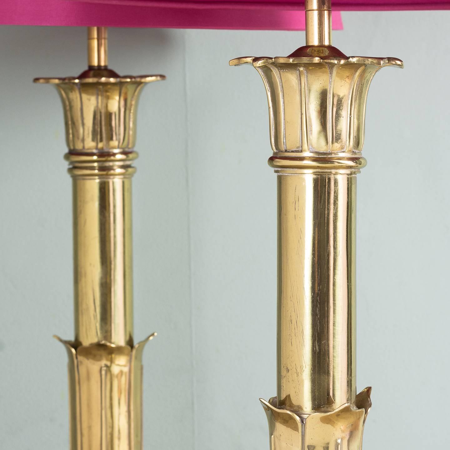 Pair of Nineteenth Century Brass Table Lamps In Good Condition In London, GB
