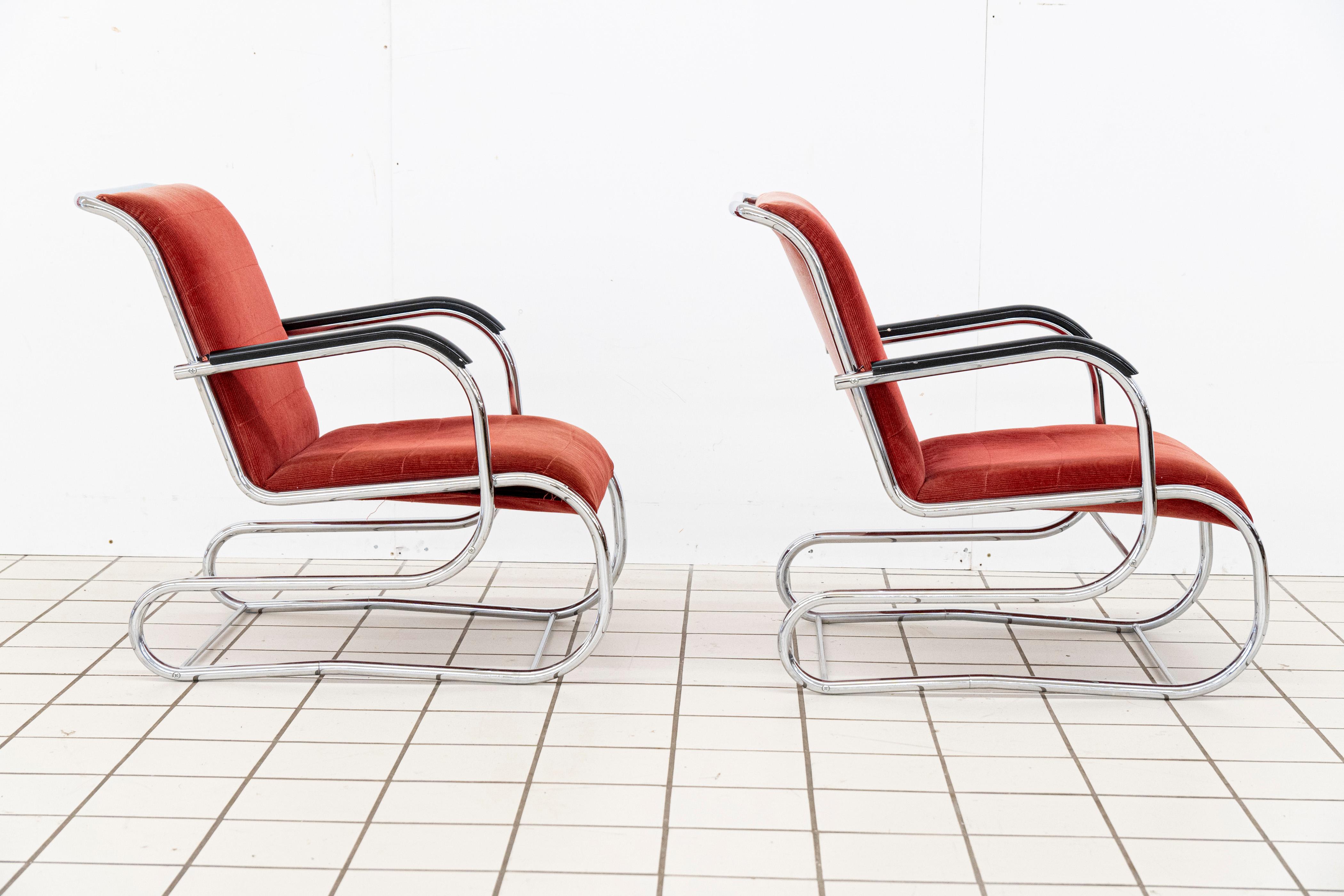 Paire de fauteuils n° 55 de Paul Schuitema, Dutch Originals Bon état - En vente à AMSTELVEEN, NL