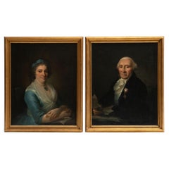 Pareja de retratos de nobles, finales del siglo XVIII
