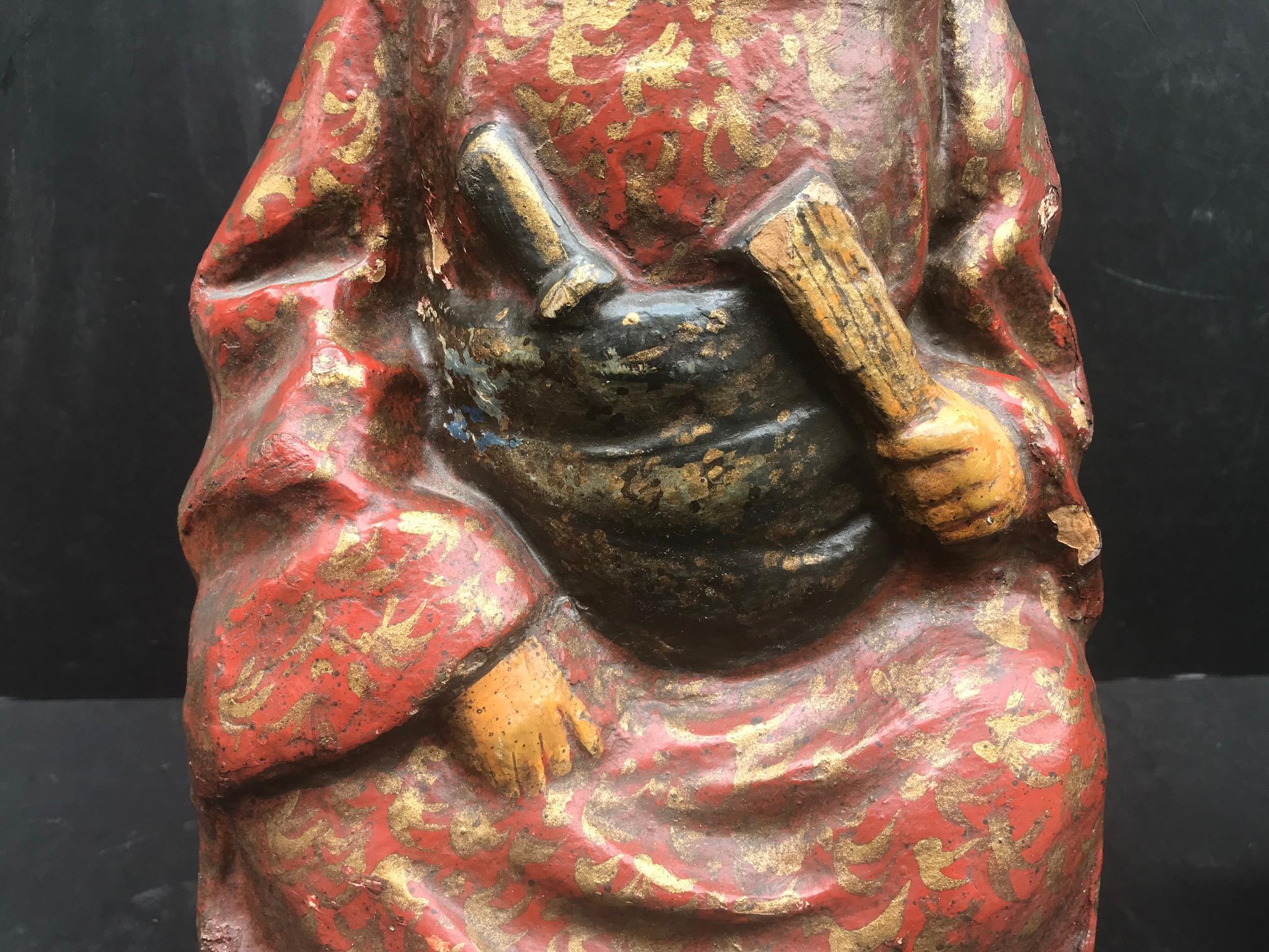 Hand-Painted Pair of Nodding Figures, China Trade Papier Mache, Rare Chinese