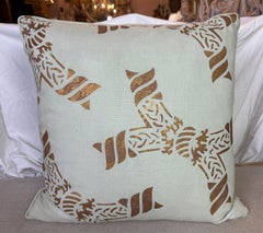 Paire de coussins en lin peint au pochoir Nomi