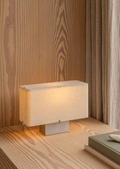 Pair of Nonna Table Lamp H24, Brushed Aluminum/Linen-Kroyer-Saetter-Lassen, Audo
