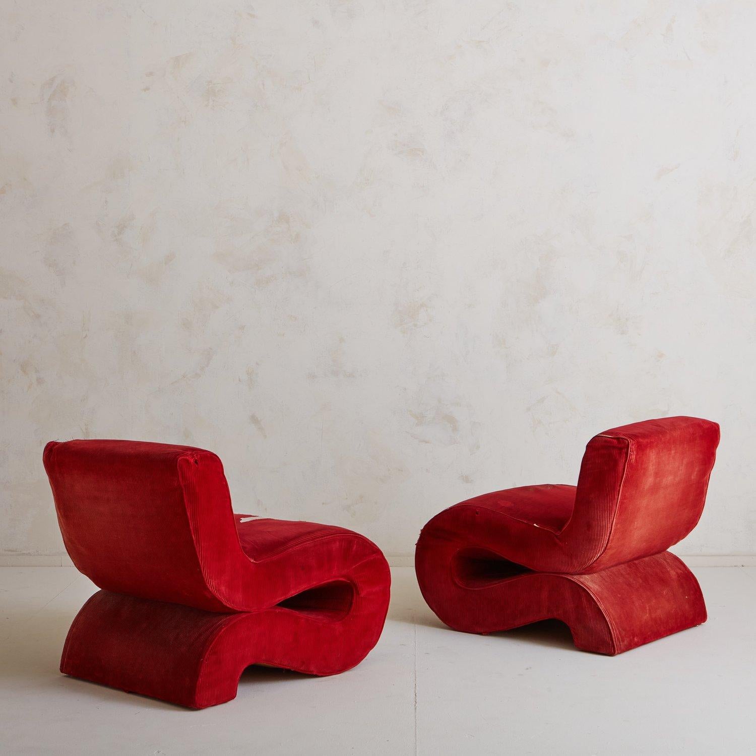 Paar Noodle-Stühle, Augusto Betti für Habitat Faenza zugeschrieben, 1967 (Moderne der Mitte des Jahrhunderts) im Angebot