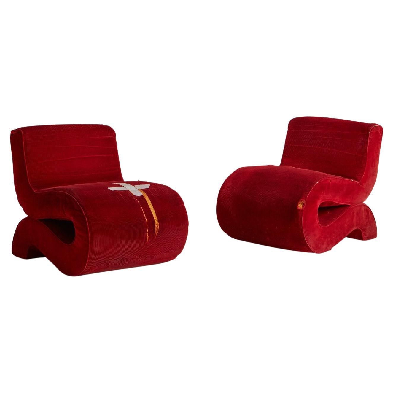 Pair of Noodle Chairs Attributed to Augusto Betti for Habitat Faenza, 1967