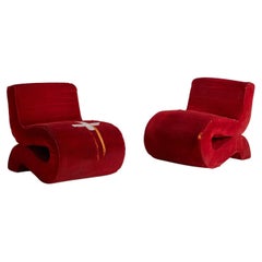 Vintage Pair of Noodle Chairs Attributed to Augusto Betti for Habitat Faenza, 1967