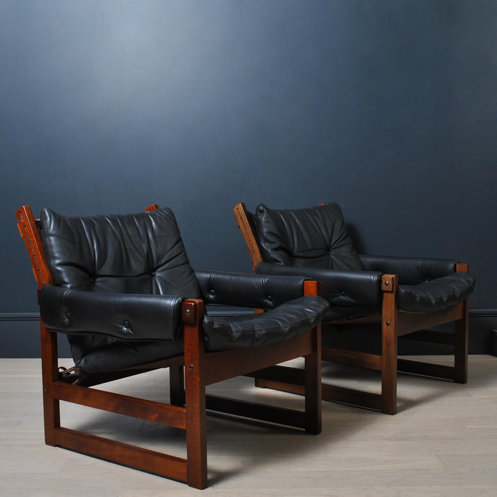 Scandinavian Modern Pair of Nordic Lounge Chairs