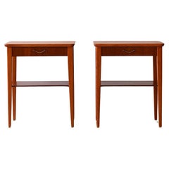 Pair of Nordic manufacture mahogany nightstands