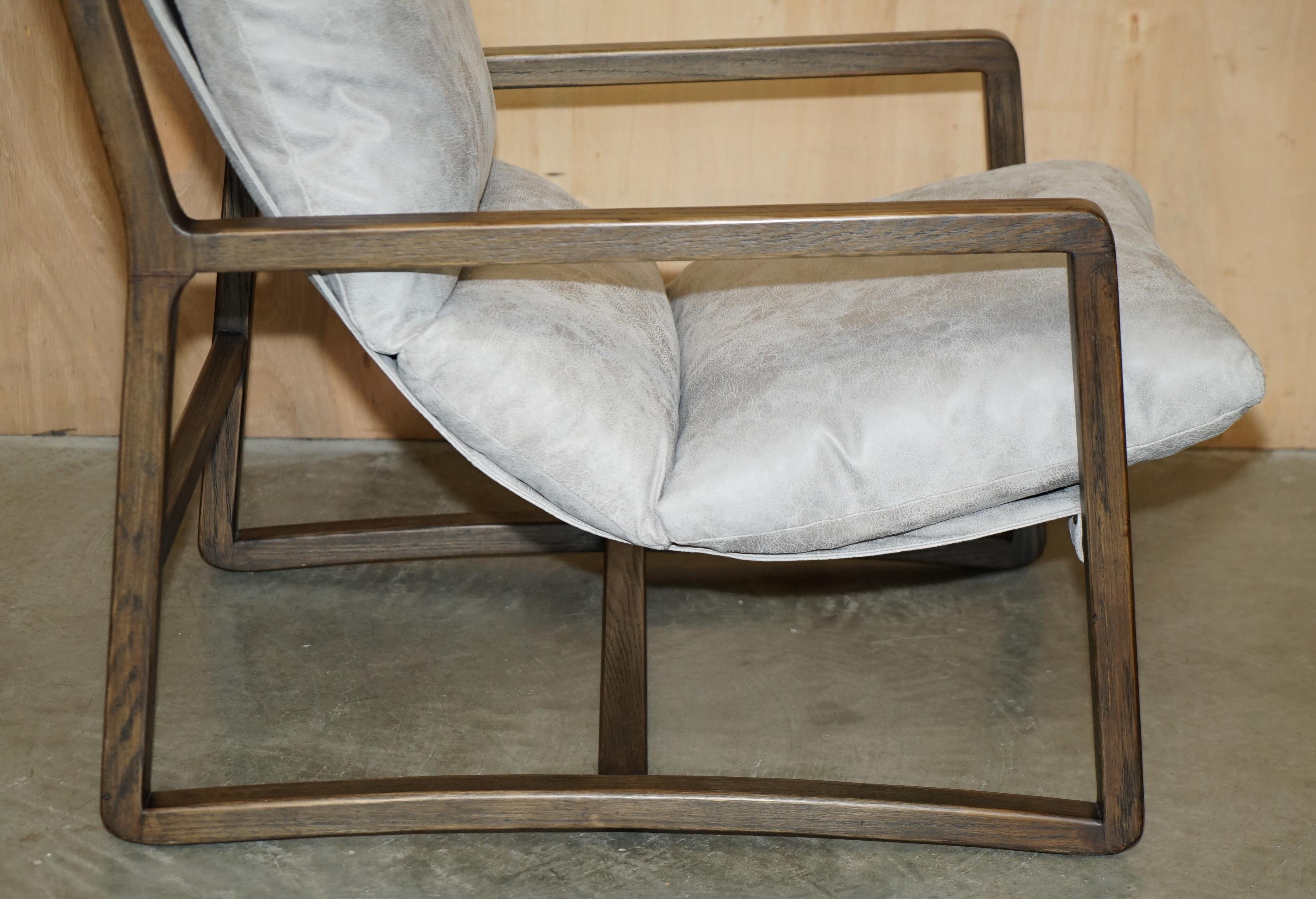 Pärchen nordische stil OSLO grau leder buche holz armschützer im Angebot 4