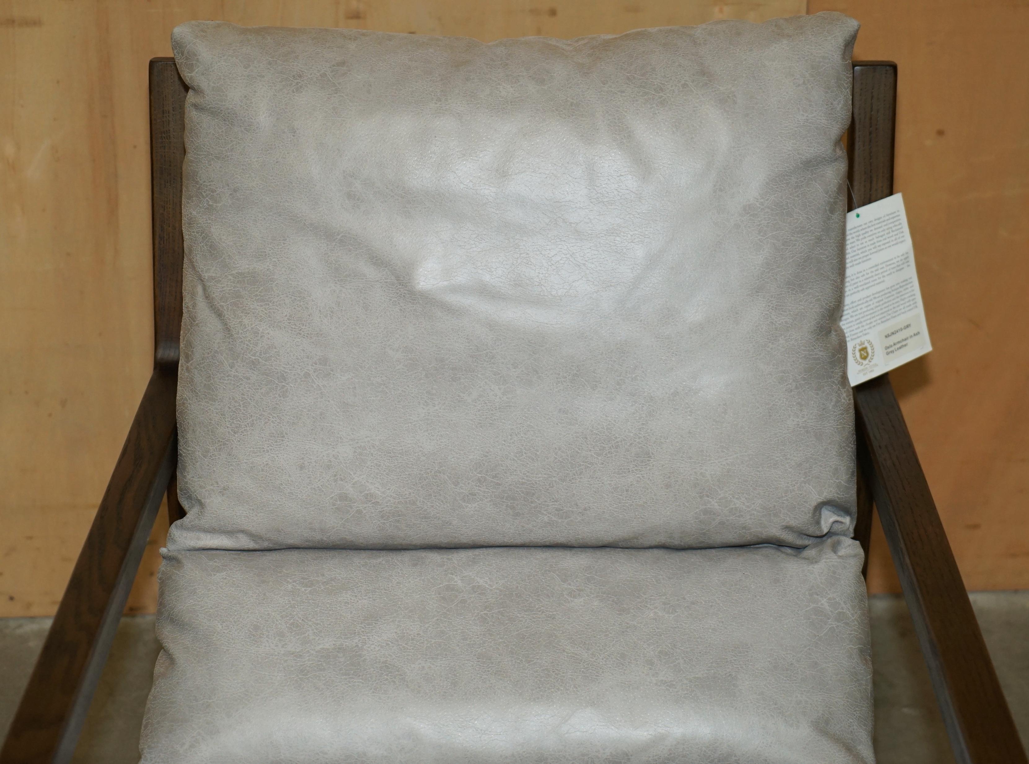 Pärchen nordische stil OSLO grau leder buche holz armschützer im Angebot 9