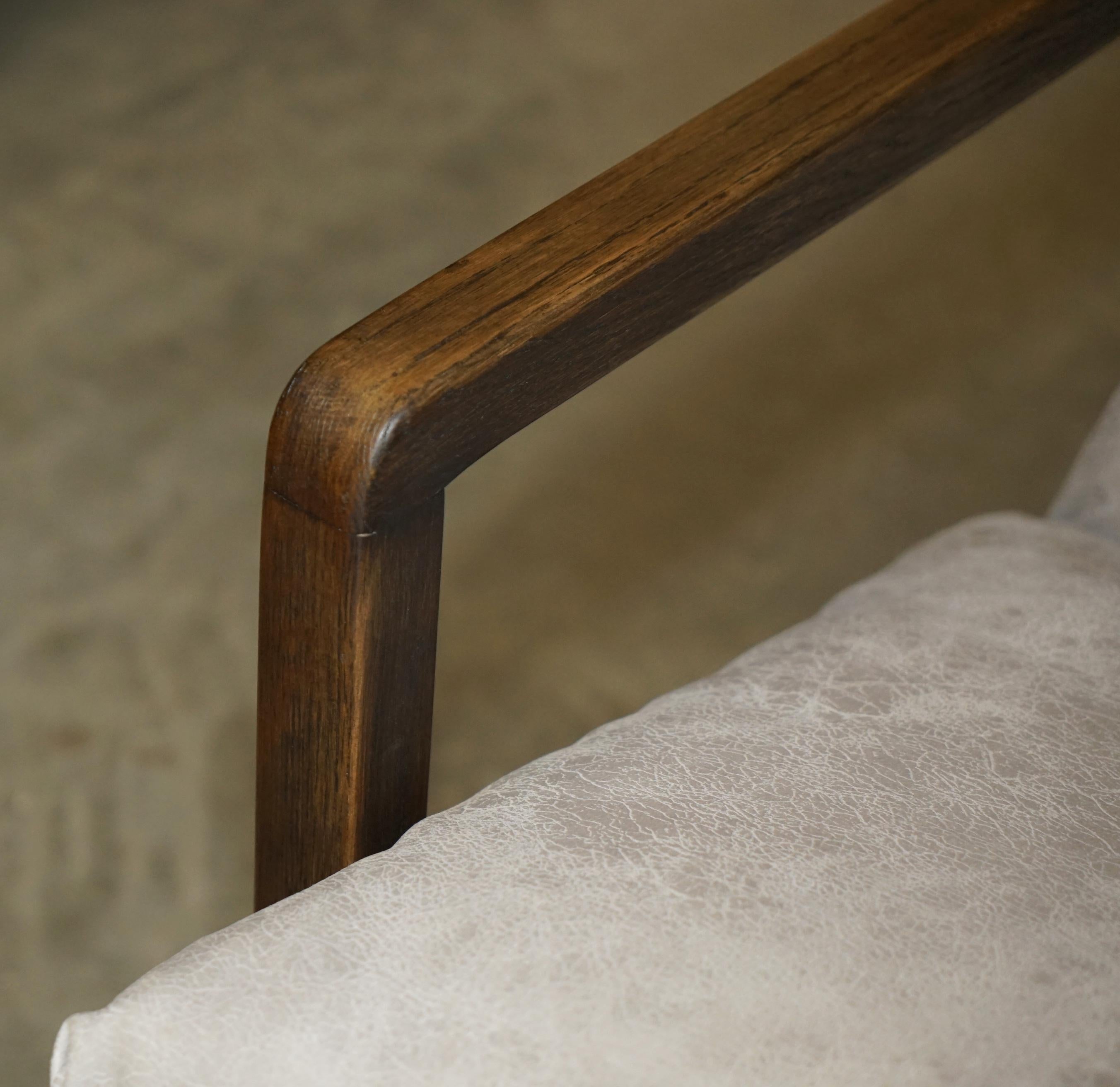 Pärchen nordische stil OSLO grau leder buche holz armschützer (Buchenholz) im Angebot