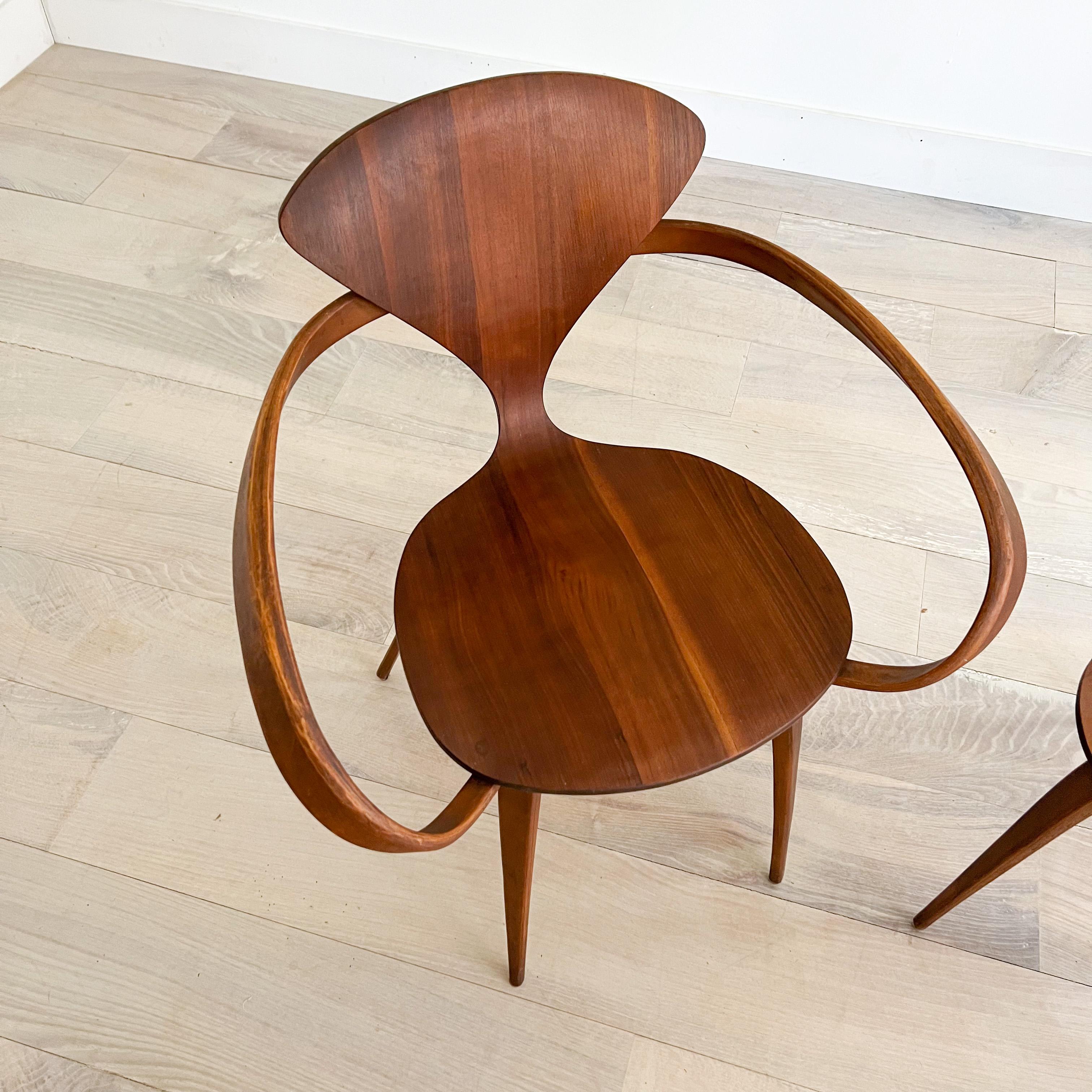 Mid-Century Modern Pair of Norman Cherner for Plycraft Pretzel Chairs