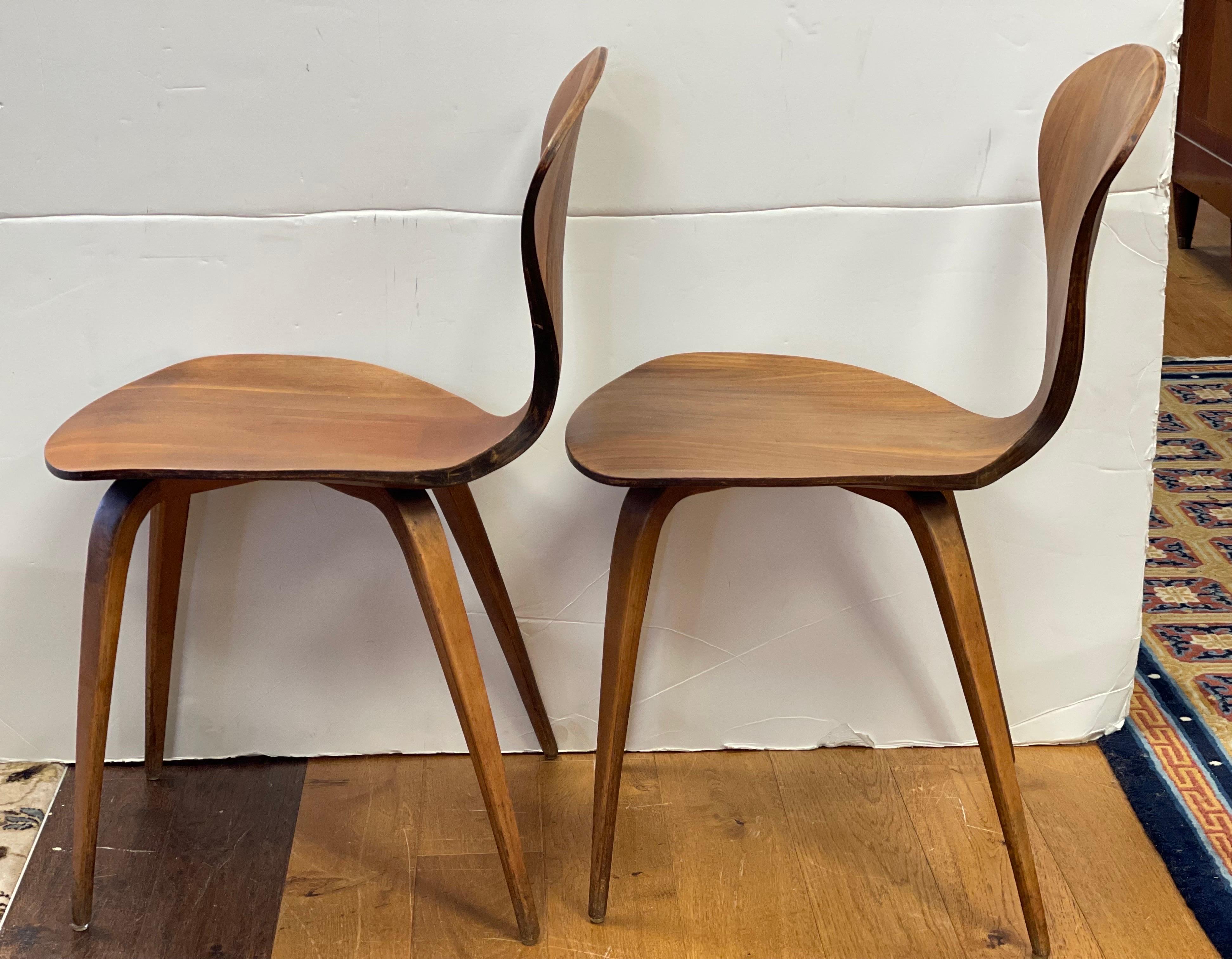 Mid-20th Century Pair of Norman Cherner Mid-Century Modern Matching Side Chairs