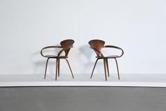 Pair of Norman Cherner Pretzel Armchairs, Plycraft, USA, 1960s