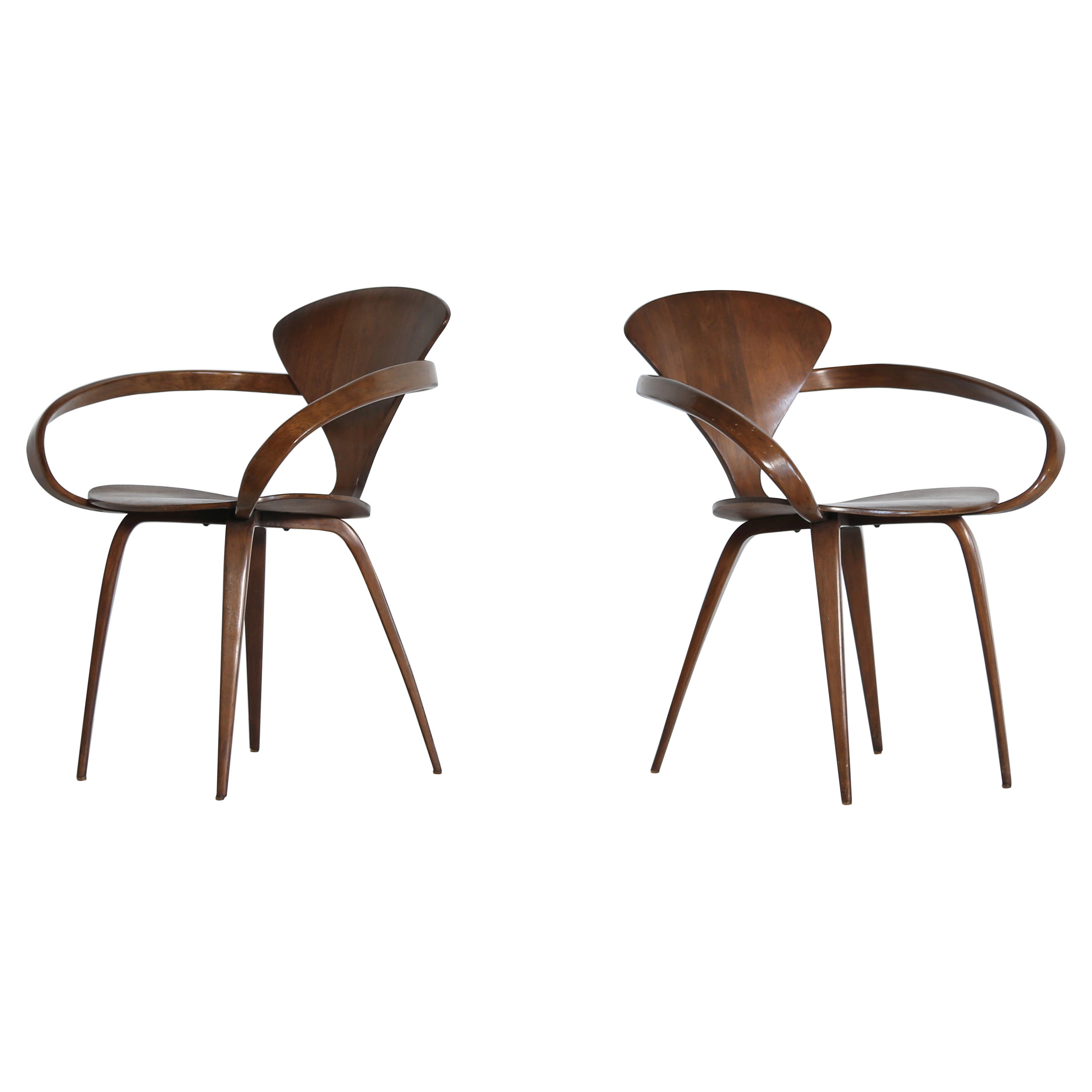 Coppia di poltrone Pretzel Norman Cherner, Plycraft, USA, anni '60 in vendita