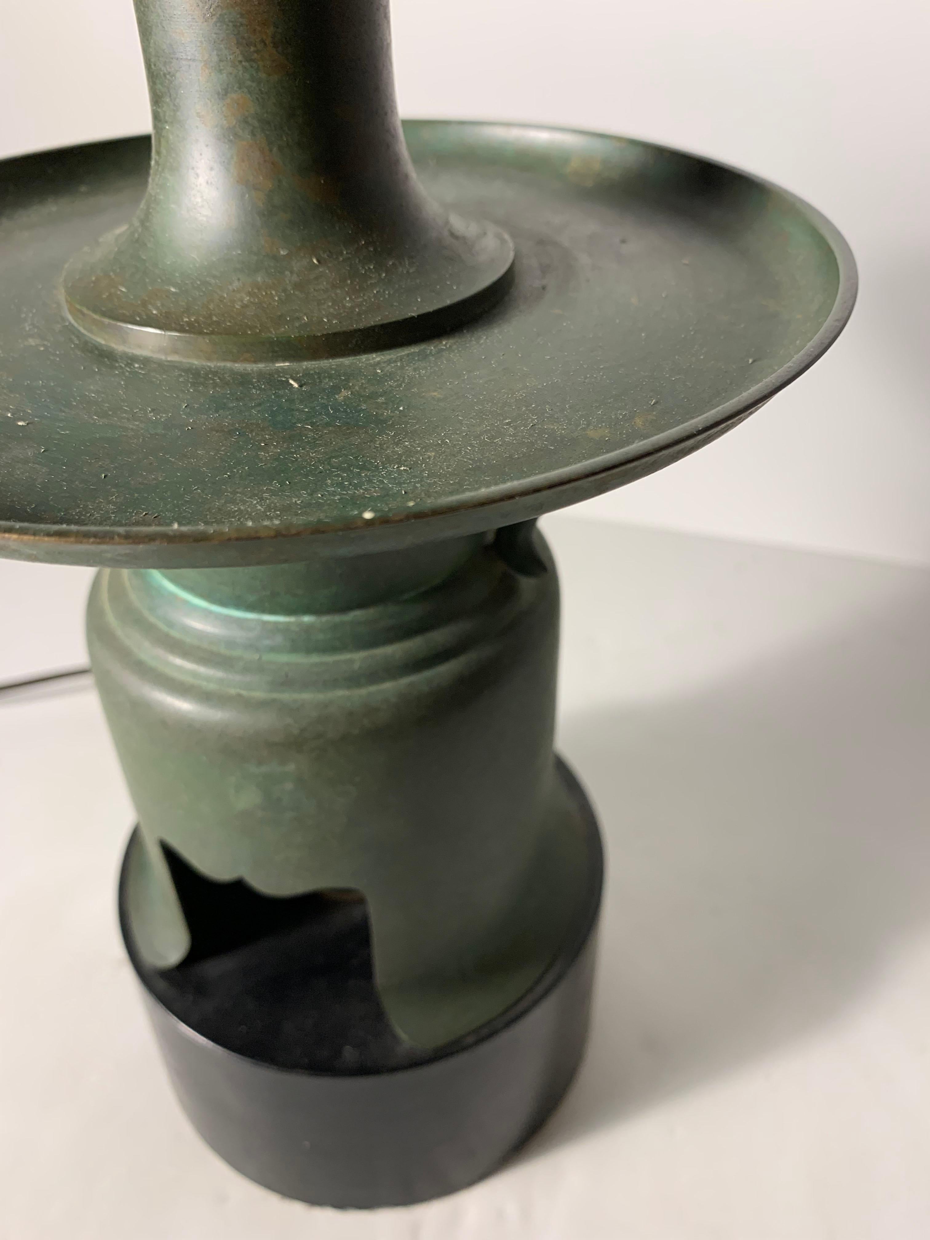 XX secolo Norman Perry, lampada decorativa cinese in bronzo orientale d'epoca / Chapman in vendita
