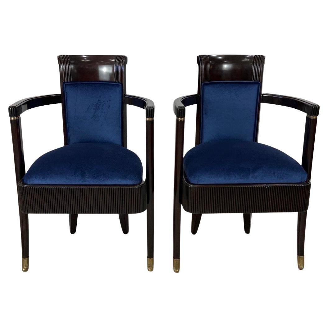 Normandie Art Deco Arm Chairs by Pierre Patout For Sale