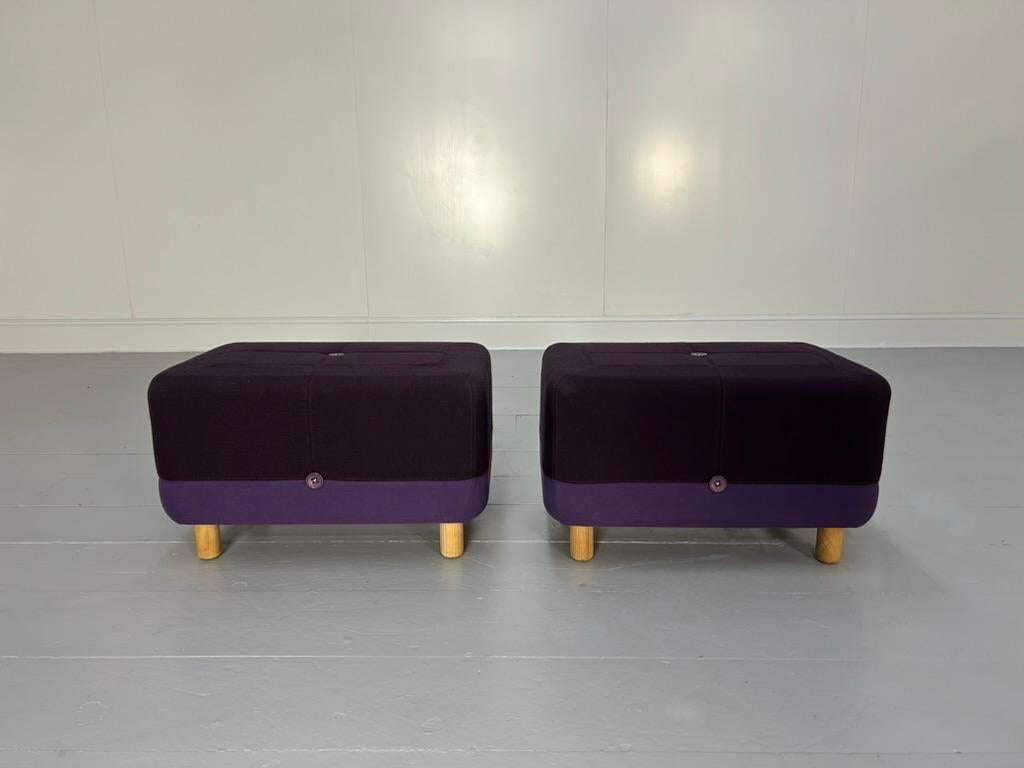On offer on this occasion is a rare identical pair of “Sumo” Ottoman’s from the world renown Scandinavian furniture house of Normann Copenhagen, dressed in a purple wool with button detail.
 
As you will no doubt be aware by your interest in this