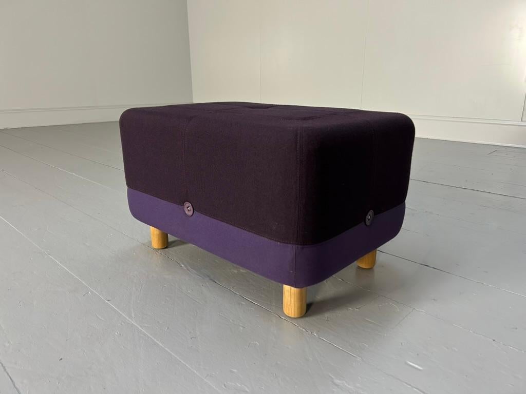 Pair of Normann Copenhagen “Sumo” Ottoman Footstool Pouf – In Purple Wool In Good Condition For Sale In Barrowford, GB