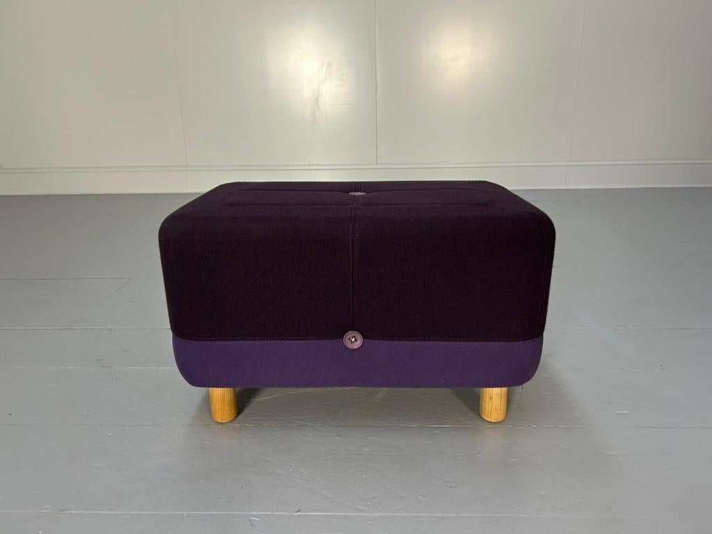 Contemporary Pair of Normann Copenhagen “Sumo” Ottoman Footstool Pouf – In Purple Wool For Sale