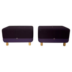 Pair of Normann Copenhagen “Sumo” Ottoman Footstool Pouf – In Purple Wool