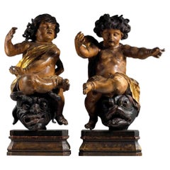 Pair of North European Baroque Cherubs, 17th Century