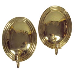 Pair of North German Repoussé Brass Wall Sconces