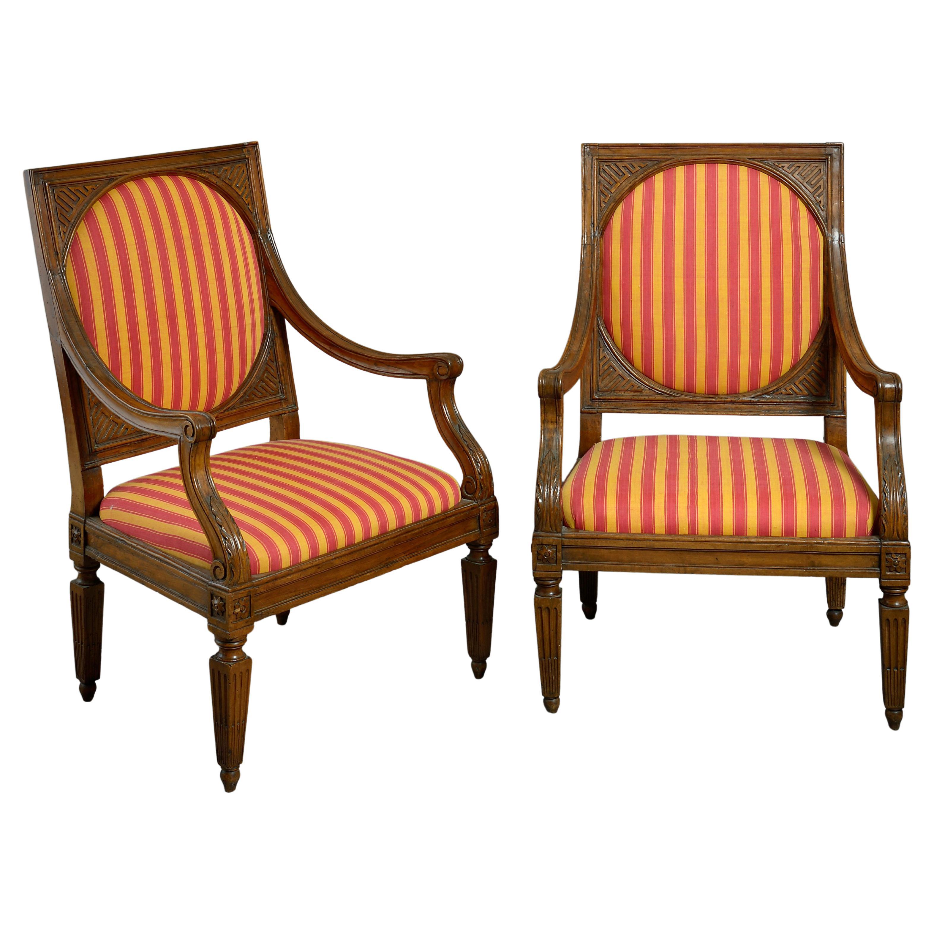 Pair of North Italian Armchairs For Sale